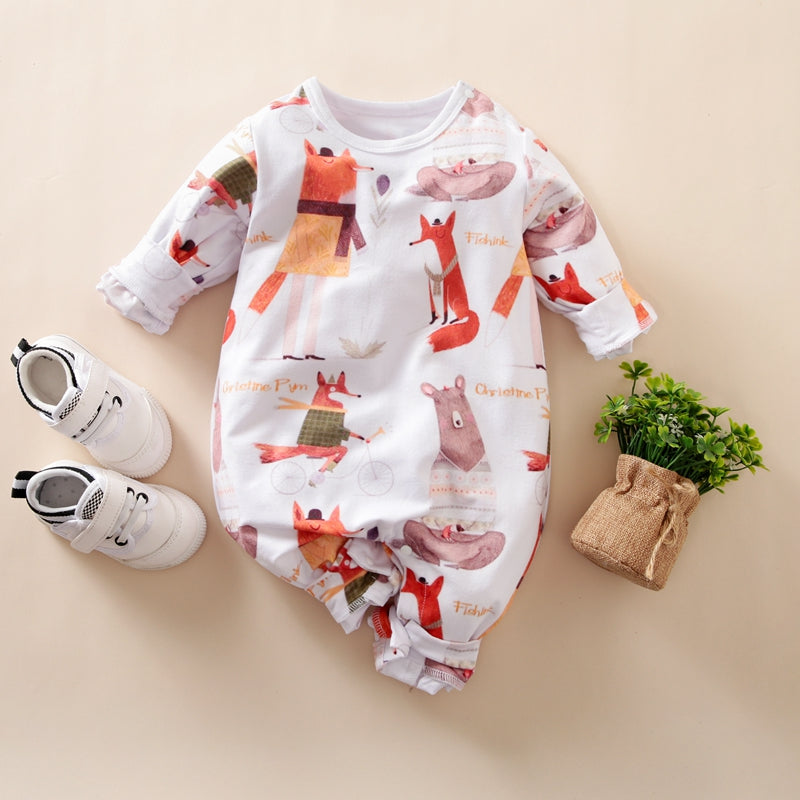 Set de ropa de recién nacido para bebé niño con estampado de zorro y manga  larga